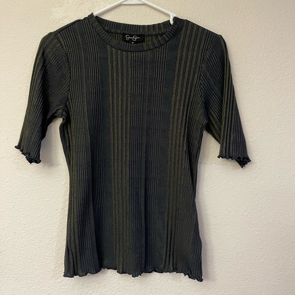 New Jessica Simpson Blue and Green Striped Top - Picture 2 of 6